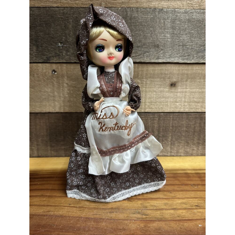 Vintage Big Eyed Doll Miss Kentucky 10” Made By Scotty Korea